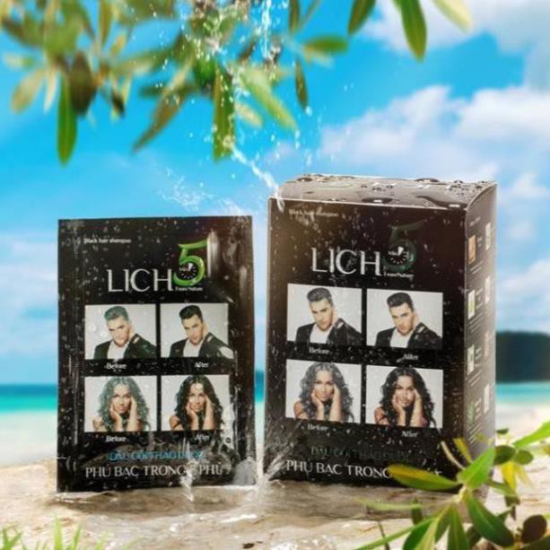 Dầu Gội Thảo Dược Đen Tóc Lich5 Hộp 10 gói | BigBuy360 - bigbuy360.vn