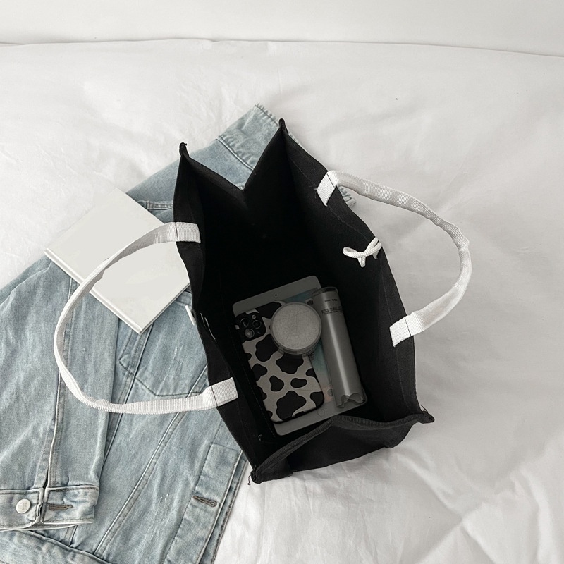 Túi Xách Canvas Cỡ Lớn In Chữ Phong Cách Retro Thời Trang