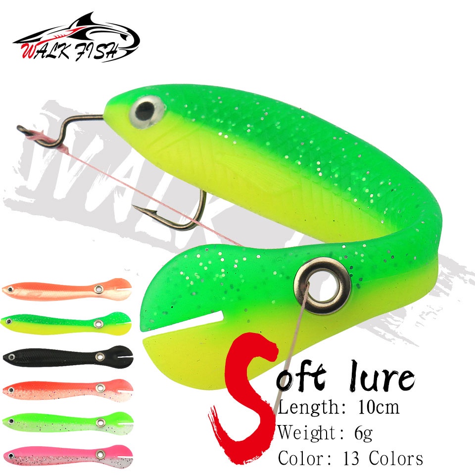 Mồi câu cá giả WALK FISH bằng silicon mềm 10cm 6g