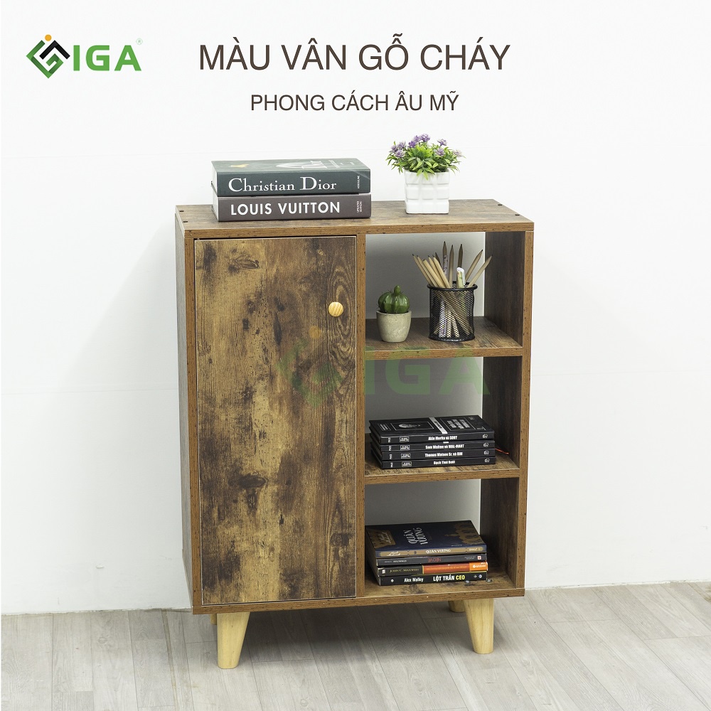 Tủ đồ Tapi hiện đại thông minh màu gỗ cháy chính hãng IGA- GP130.08