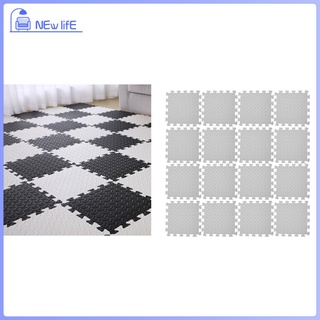 Thảm xốp eva 16 miếng ghép lót sàn tập gym màu xám / đen