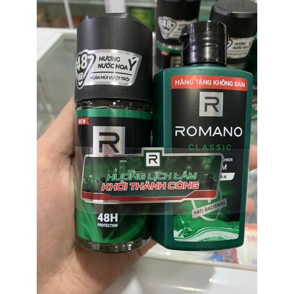 ROMANO VIP Lăn khử mùi chai 50ml tặng sữa tắm