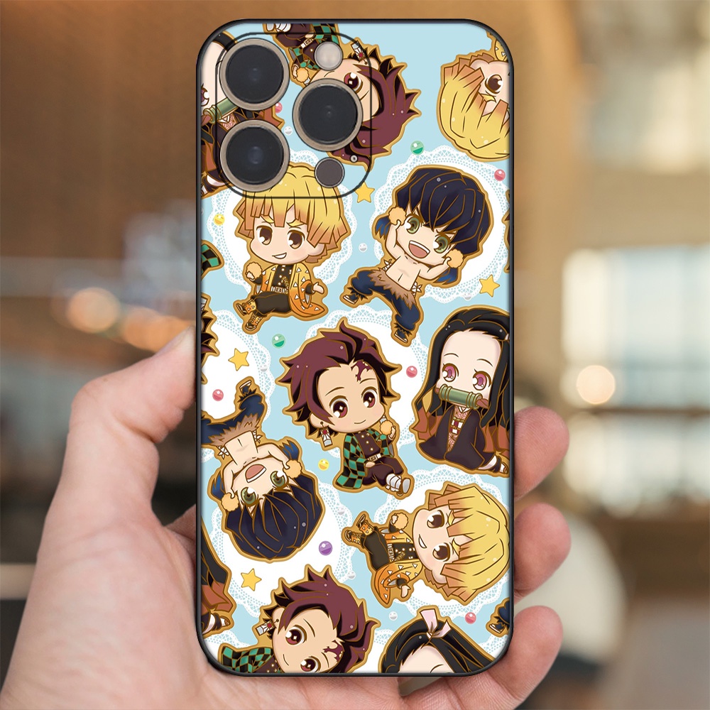 Ốp lưng iPhone 13 Pro dẻo đen cạnh vuông in hình Zenitsu Kimetsu no Yaiba