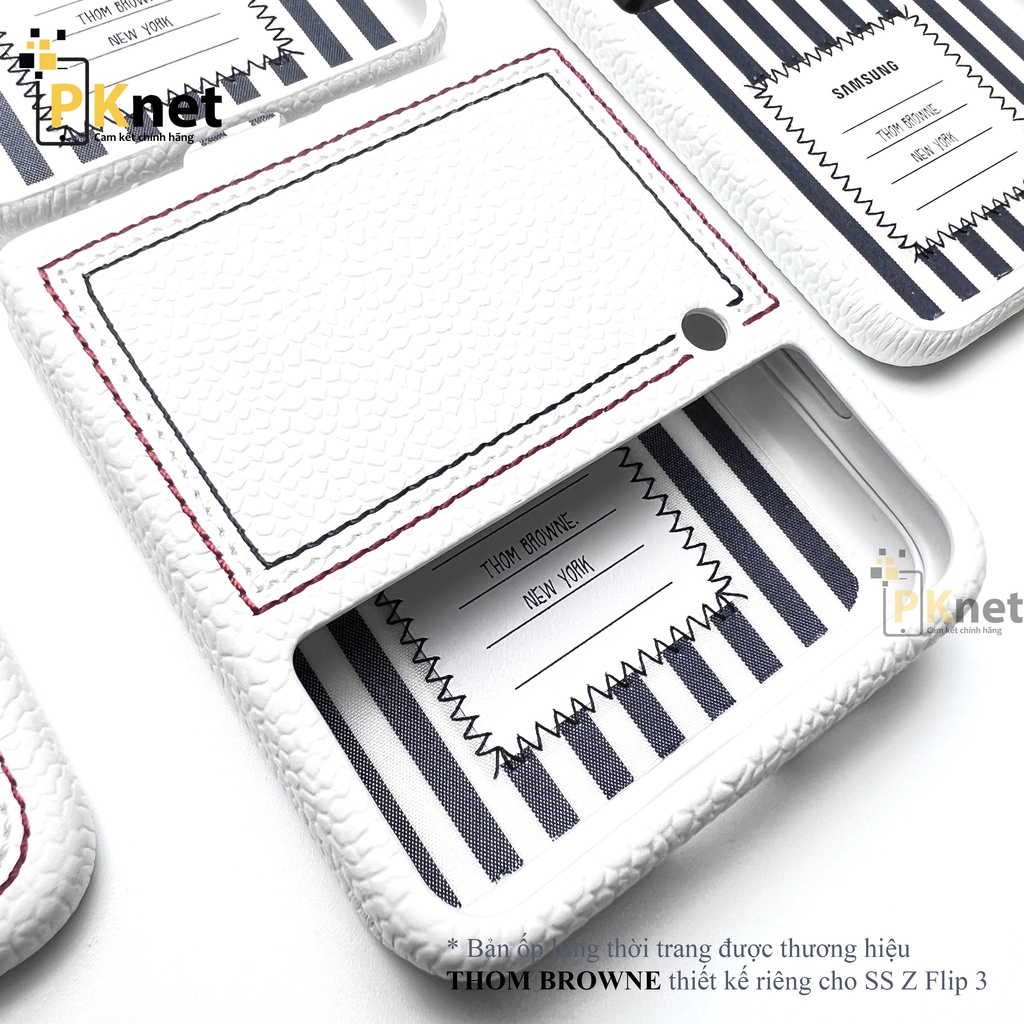 Ốp Z Flip 3 THOM BROWNE Samsung Chính Hãng [Bản ốp thời trang được thiết kế bởi THOM BROWNE cho Samsung Z Flip 3]