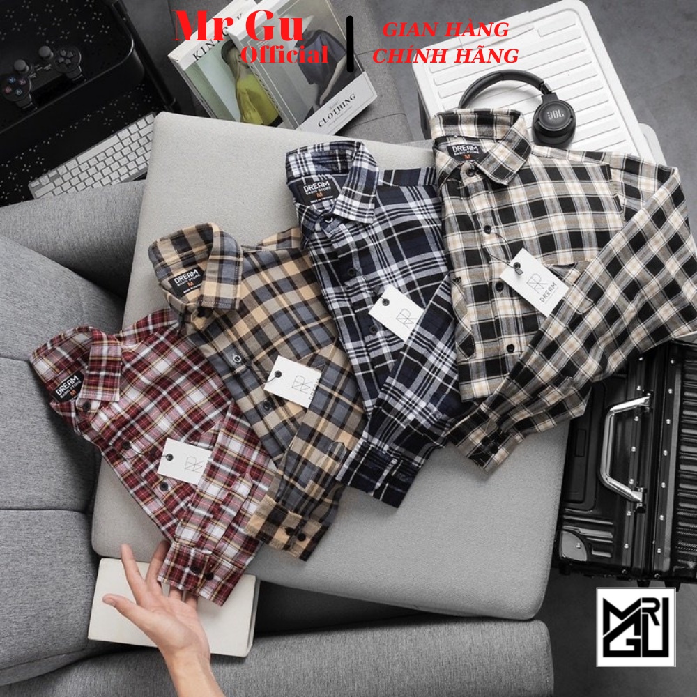 Áo Sơ Mi Nam Dài Tay kẻ Caro Phong Cách Unisex Thời Trang Mr GuNhiều Màu Mềm Mịn Đễ Phối Đồ
