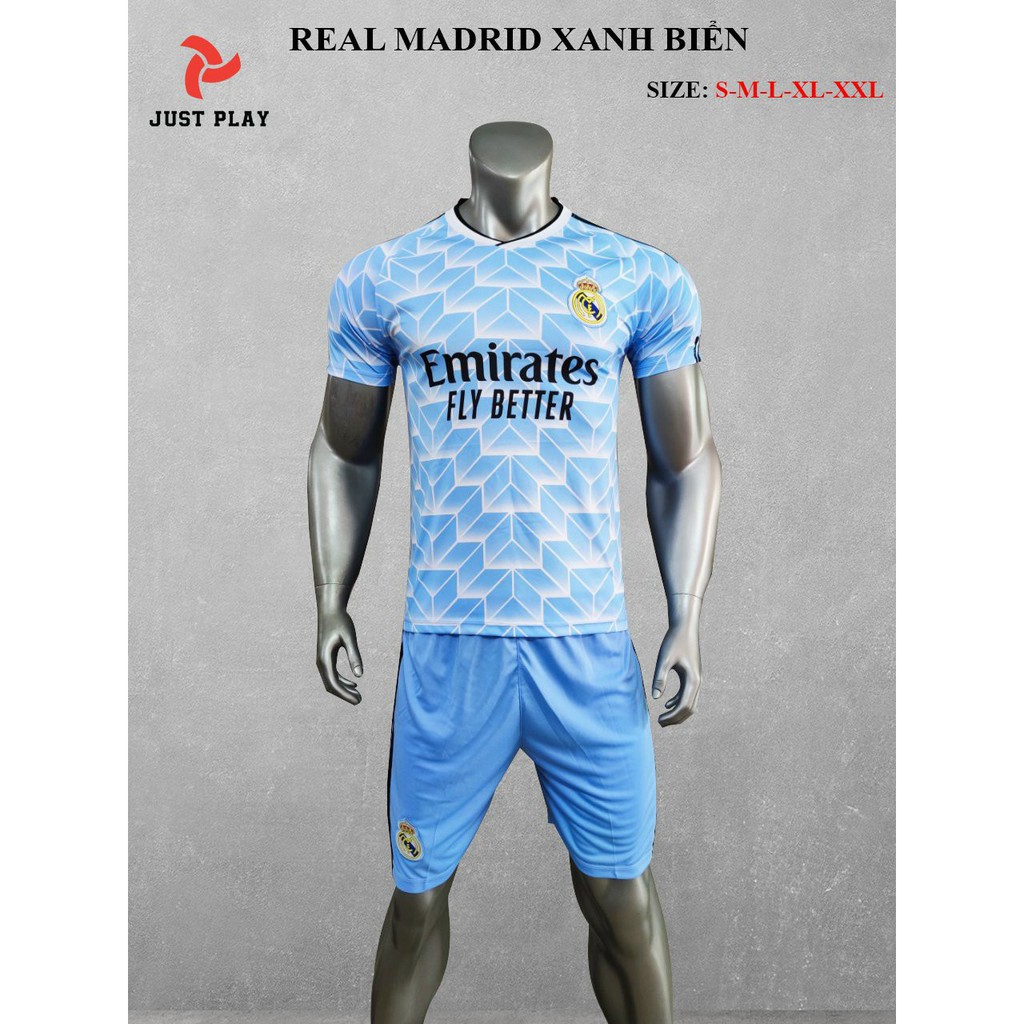 Đồ đá banh CLB Real Madrid Mới nhất Vải thun lạnh cao cấp