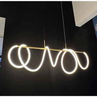 Đèn thả dây ống xoắn silicon decor bàn ăn- có ảnh thực tế