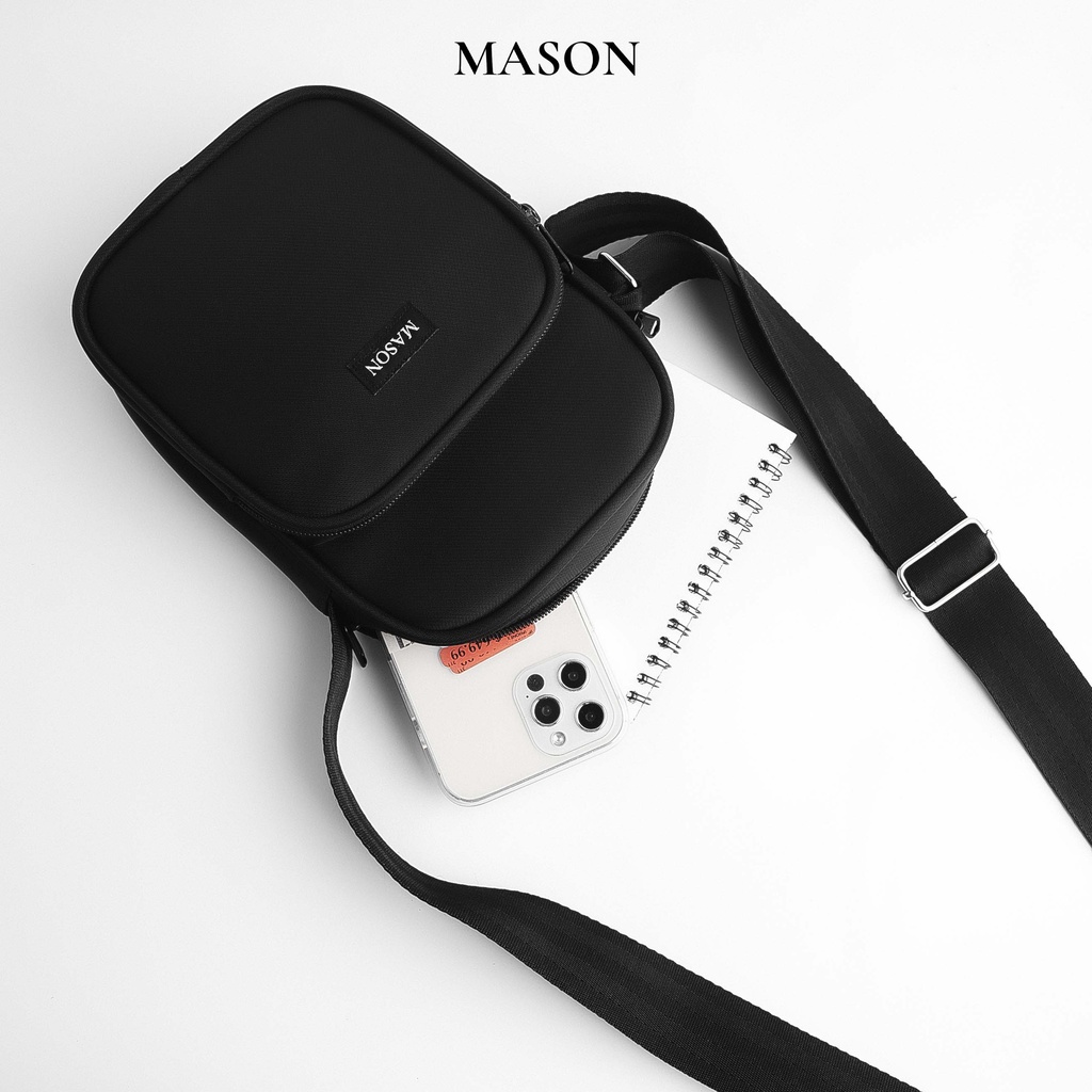 Túi đeo chéo nam nữ unisex Slim Bag nhỏ gọn cao cấp vải Oxford chống nước thương hiệu MASON - M12