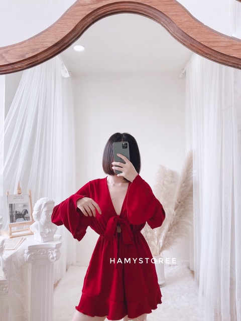 JUMPSUIT CỘT NƠ NGỰC TAY LOE CỰC ĐẸP | BigBuy360 - bigbuy360.vn