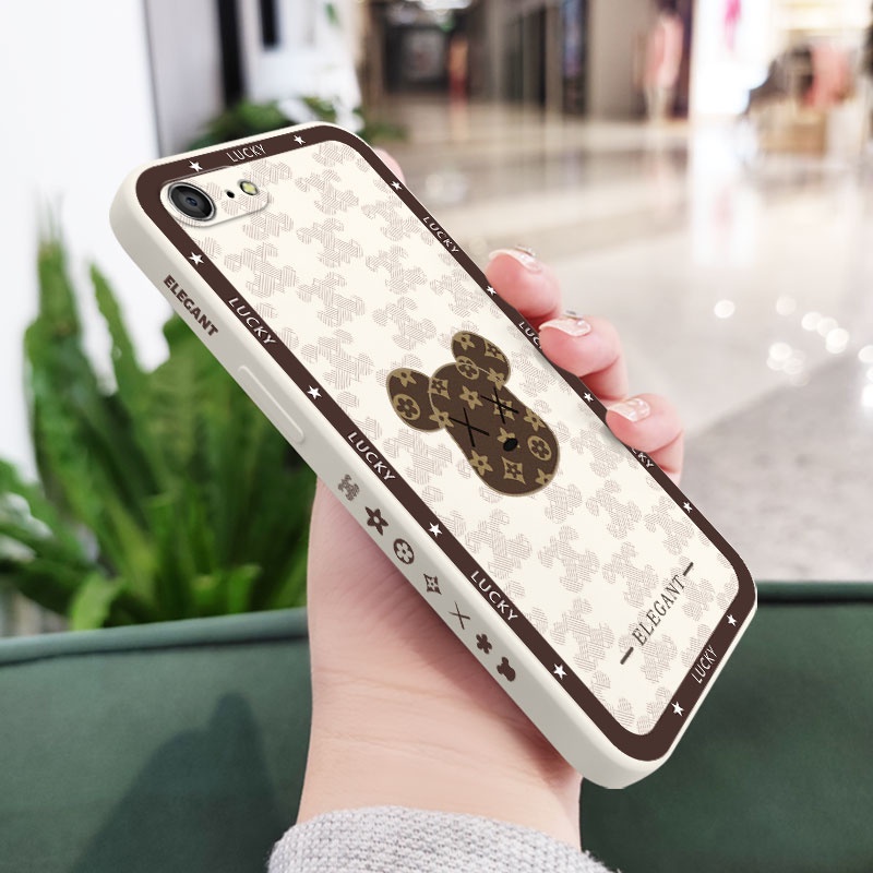 Ốp Điện Thoại Silicon Dẻo Họa Tiết Chú Gấu Tai To Dễ Thương Cho IPhone 8 7 Plus SE 2020 6 6S Plus