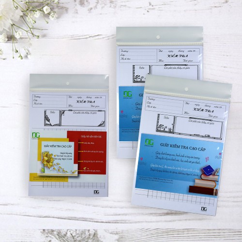 Túi giấy kiểm 4 ô ly và kẻ ngang giấy trắng dày viết đẹp đường kẻ rõ ràng dành cho học sinh cấp 2 3 mới đẹp (36 tờ/ 3 xấ