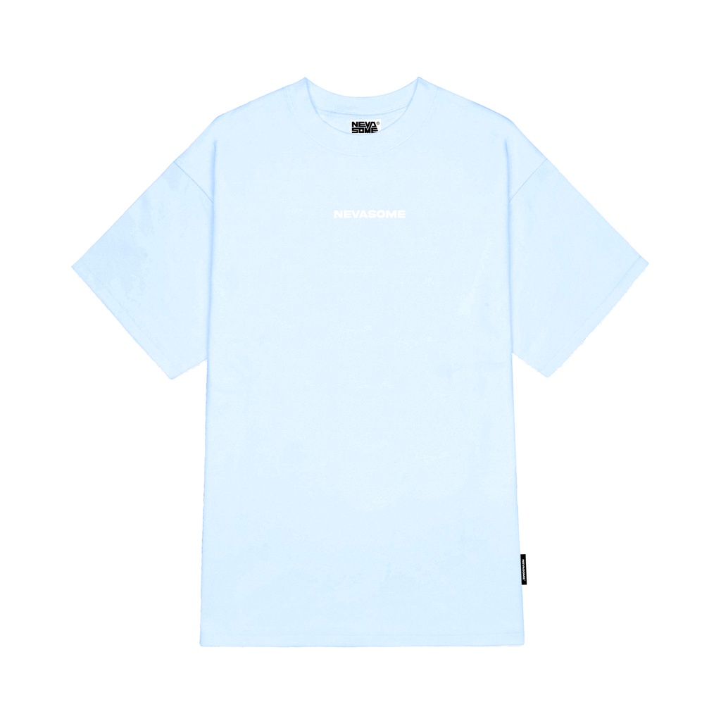 Áo thun local brand NEVASOME Signature v2 Xanh Nhạt Cotton Tay Lỡ Form Rộng Nam Nữ Oversize