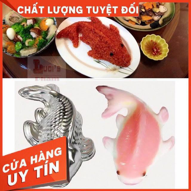 [XẢ KHO+FREE SHIP] Khuôn Xôi Bánh Trung Thu hình cá chép inox loại to loại nhỏ