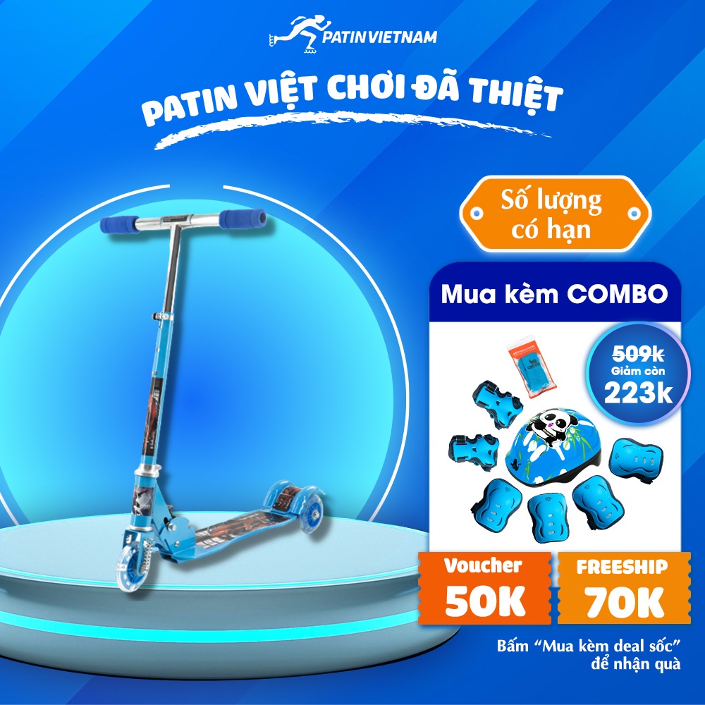 Xe Trượt Scooter Trẻ Em Siêu Rẻ CENTOSY Cougar 380 - Bánh Phát Sáng, In Hình Bắt Mắt Cho Bé