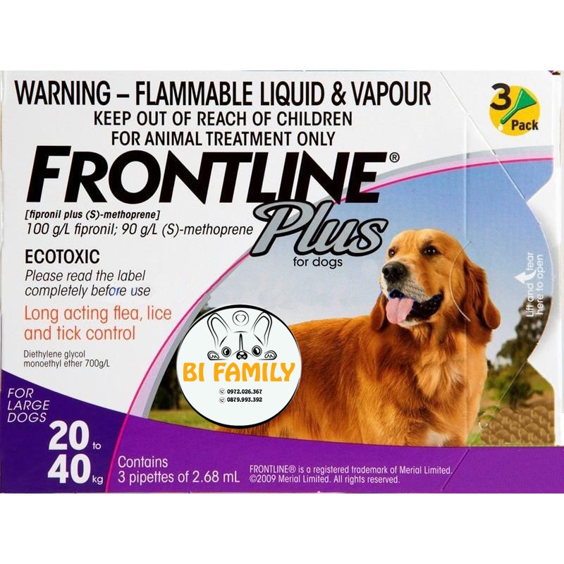 1 Tuyp Frontline Plus ve chó, chấy rận Frontline Plus, thuốc nhỏ gáy frontline cho mèo, thuốc nhỏ gáy frontline cho c