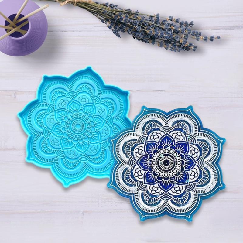 Khuôn Silicone Làm Đế Lót Ly Họa Tiết Mandala Độc Đáo