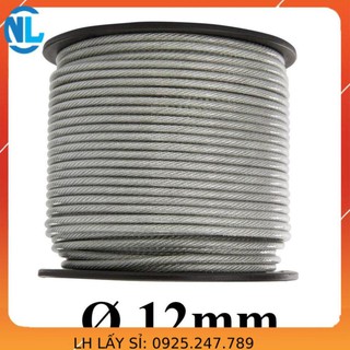 Dây cáp thép bọc nhựa phi 12 [ 12mm ] dài 1 mét – 1000 mét cáp thép giá sỉ