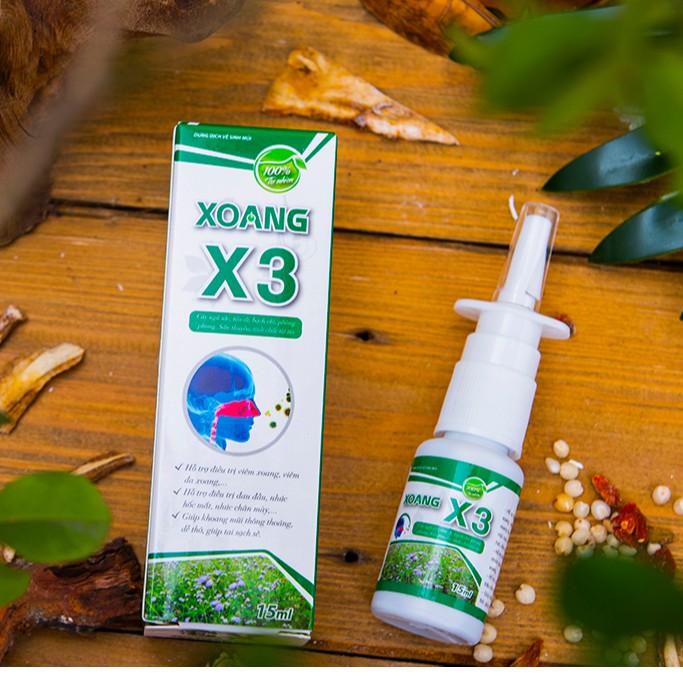 Xịt xoang X3 – Hỗ trợ giảm triệu chứng ngạt mũi, sổ mũi do viêm xoang, viêm mũi dị ứng (15ml)