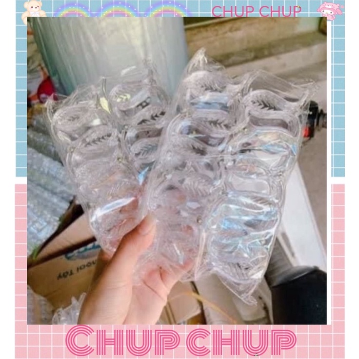 Lố 12 Kẹp Càng Cua 3 Răng Trong Suốt