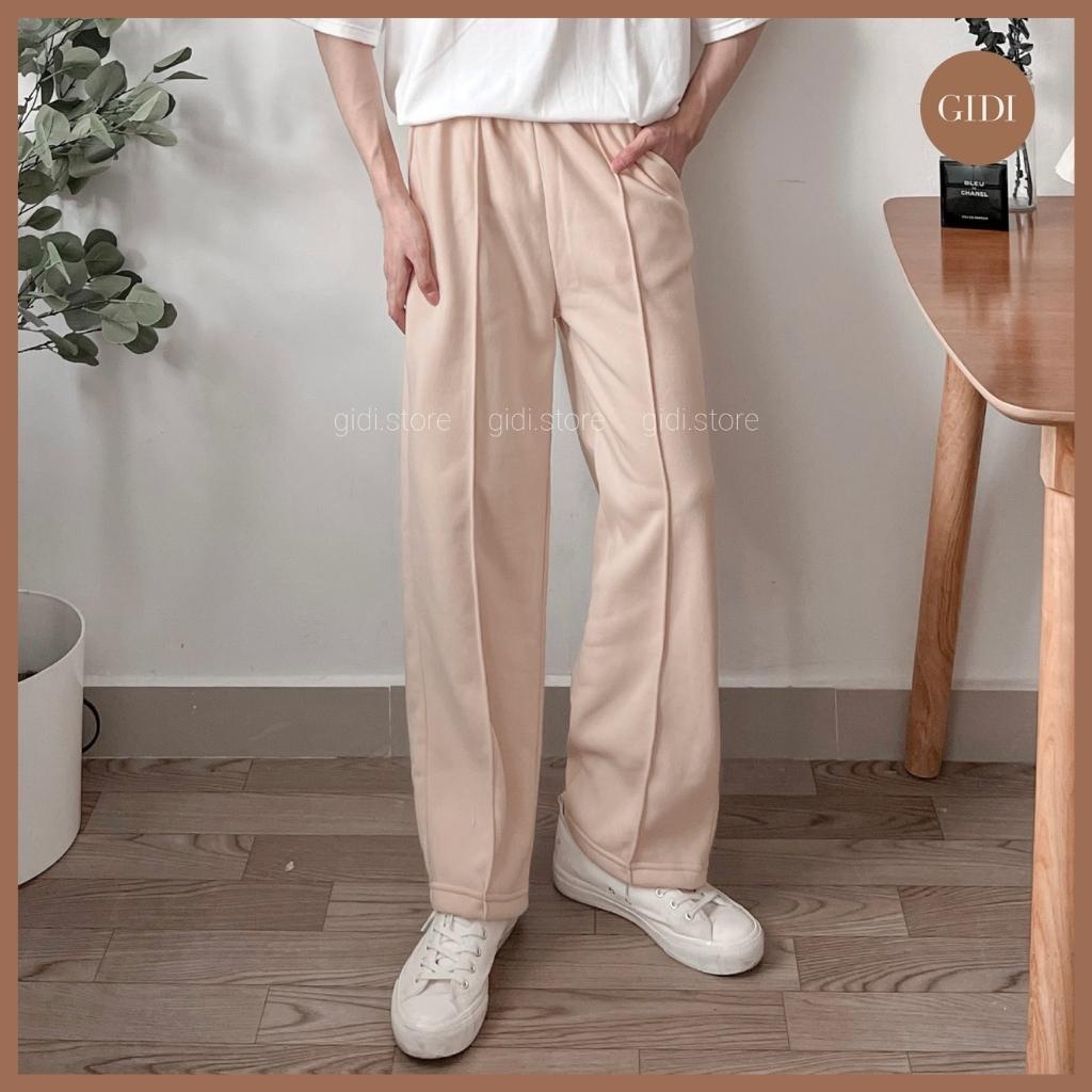Quần nỉ xếp li ống rộng BARI dáng suông form rộng Nam Nữ Unisex - quần jogger nỉ ống rộng cá tính thoáng mát