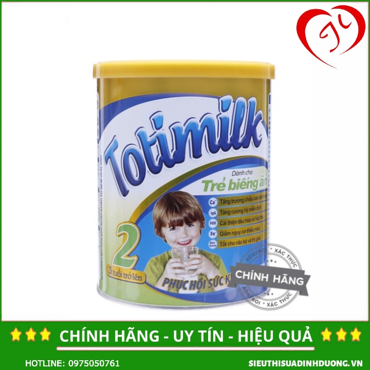 Sữa Totimilk số 2 900g dành cho bé biếng ăn, thấp còi, suy dinh dưỡng, cải thiện thể chất