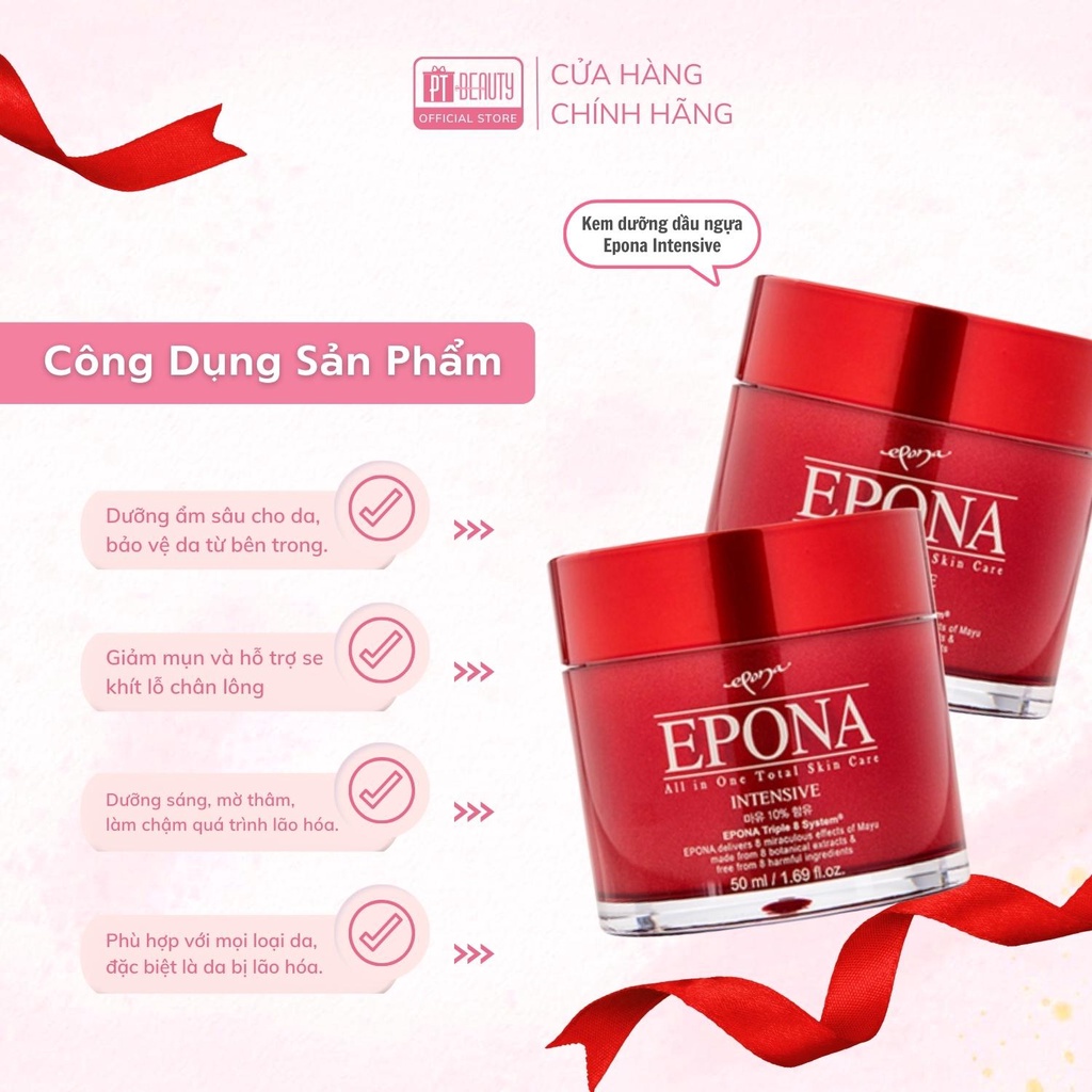 Kem dưỡng nâng tone căng bóng, chống lão hóa, trắng da EPONA 50ml