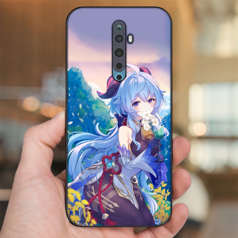 Ốp lưng Oppo Reno 2F viền đen in hình Ganyu Genshin Impact