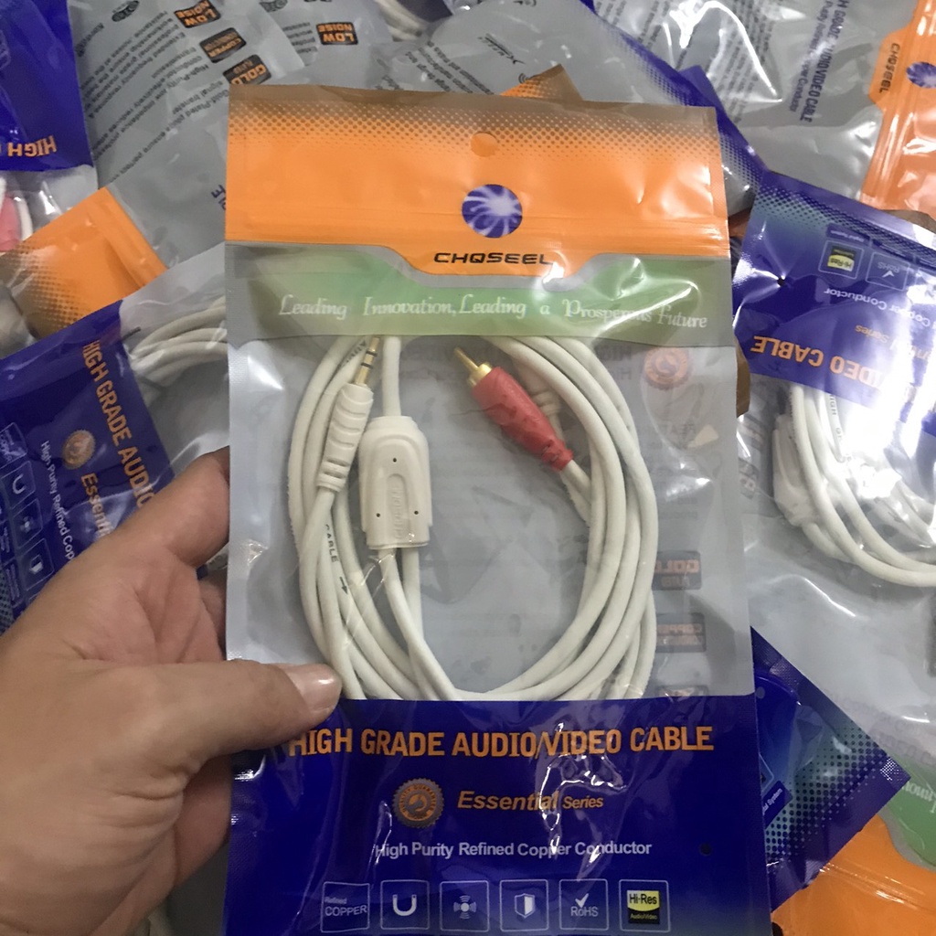 Dây Cáp 3.5 ra 2 đầu hoa sen cao cấp CHOSEAL 1.8 mét - Hàng Chính hãng - Gia Khang Shop