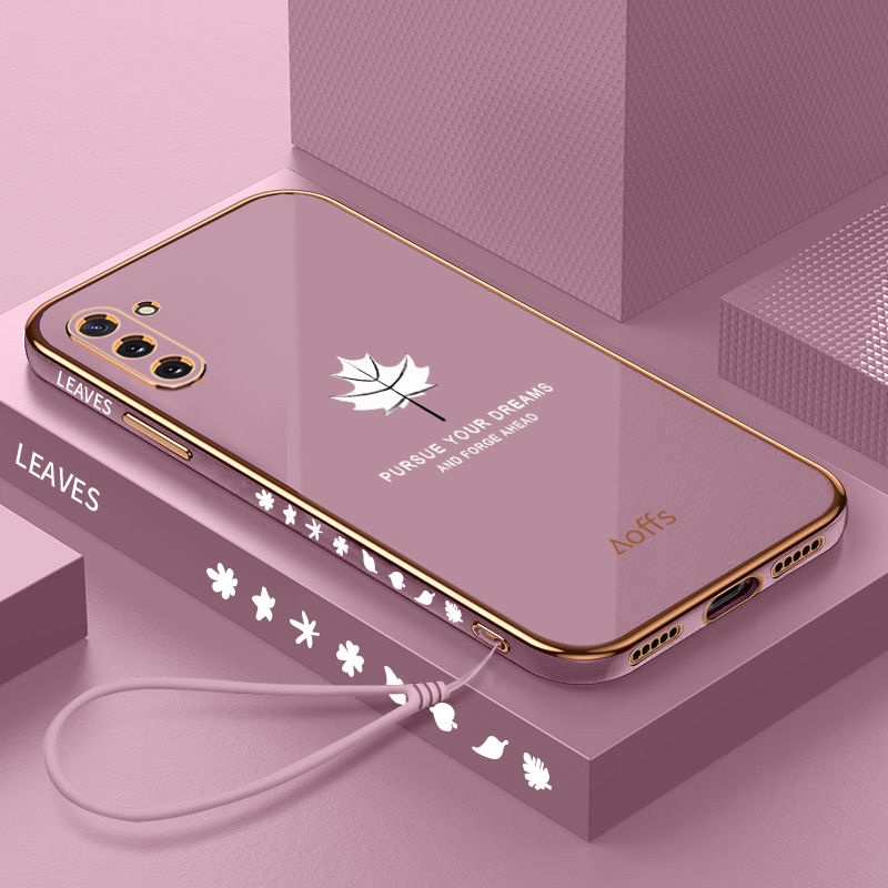 Ốp điện thoại QIANZI mềm kiểu lá phong cho Samsung A10S A11 M11 A12 A31 A30 A20 A50 A30S A50S