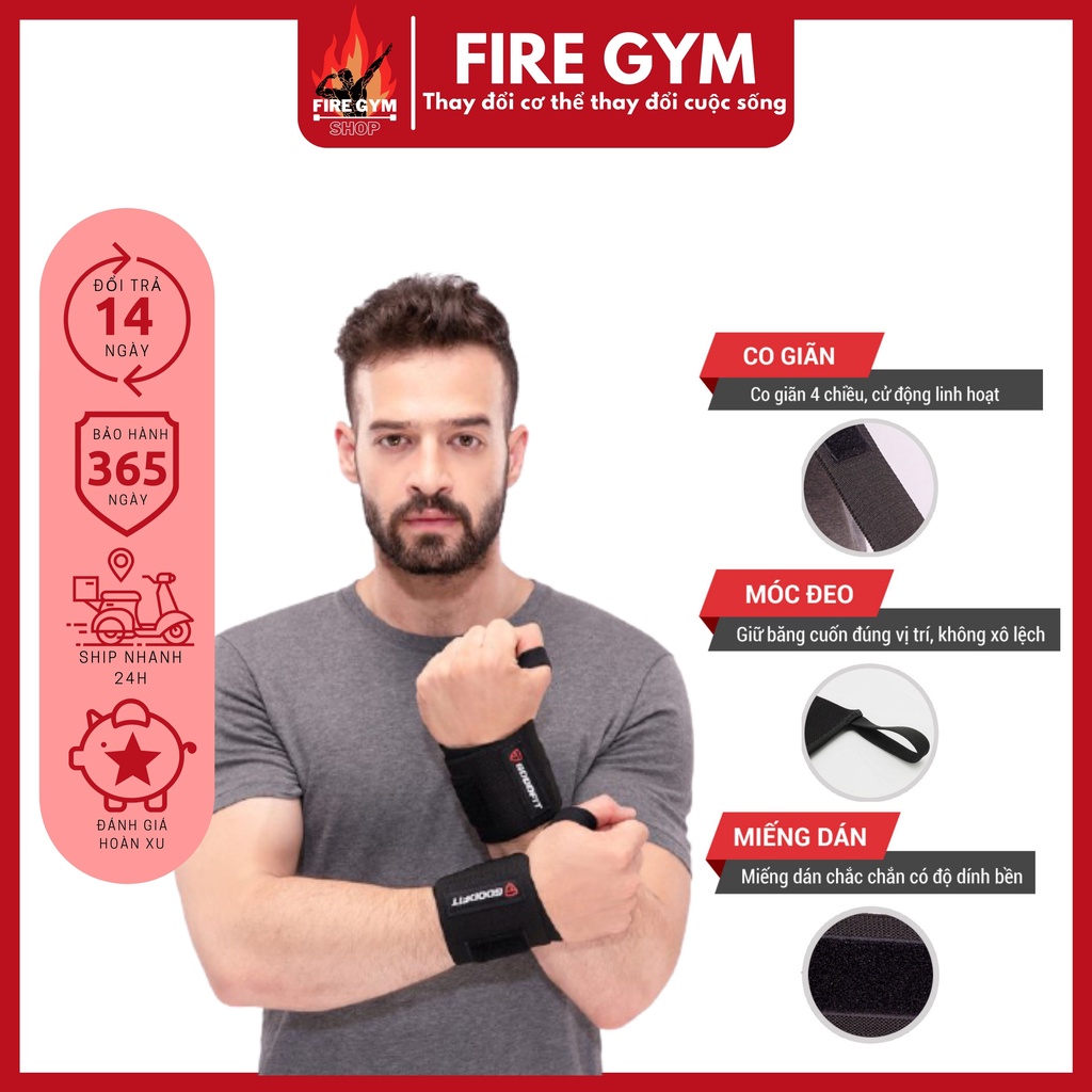 Băng Quấn Cổ Tay Tập Gym Cao Cấp GoodFit