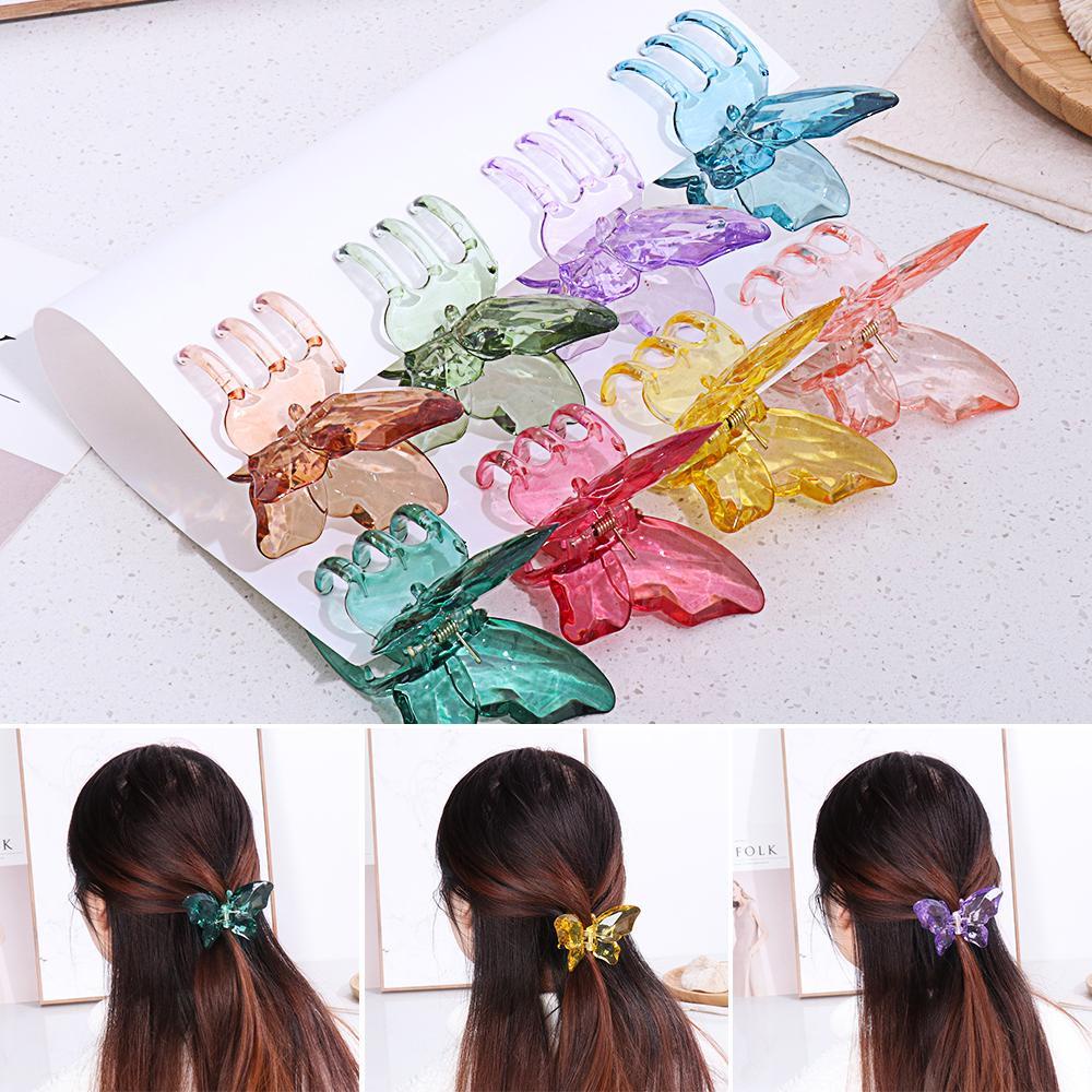 Kẹp Tóc Móng Vuốt Trong Suốt Hình Bướm Cho Nữ|Kẹp Tóc Hình Con Cua Thời Trang Cho Nữ