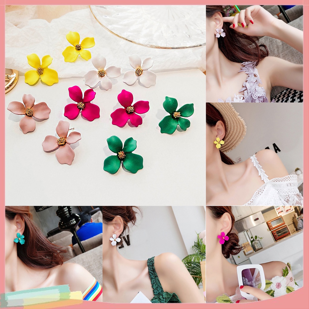 Set 2 Đôi Khuyên Tai HìNh Hoa ĐộC ĐáO ThờI Trang Cho Nữ