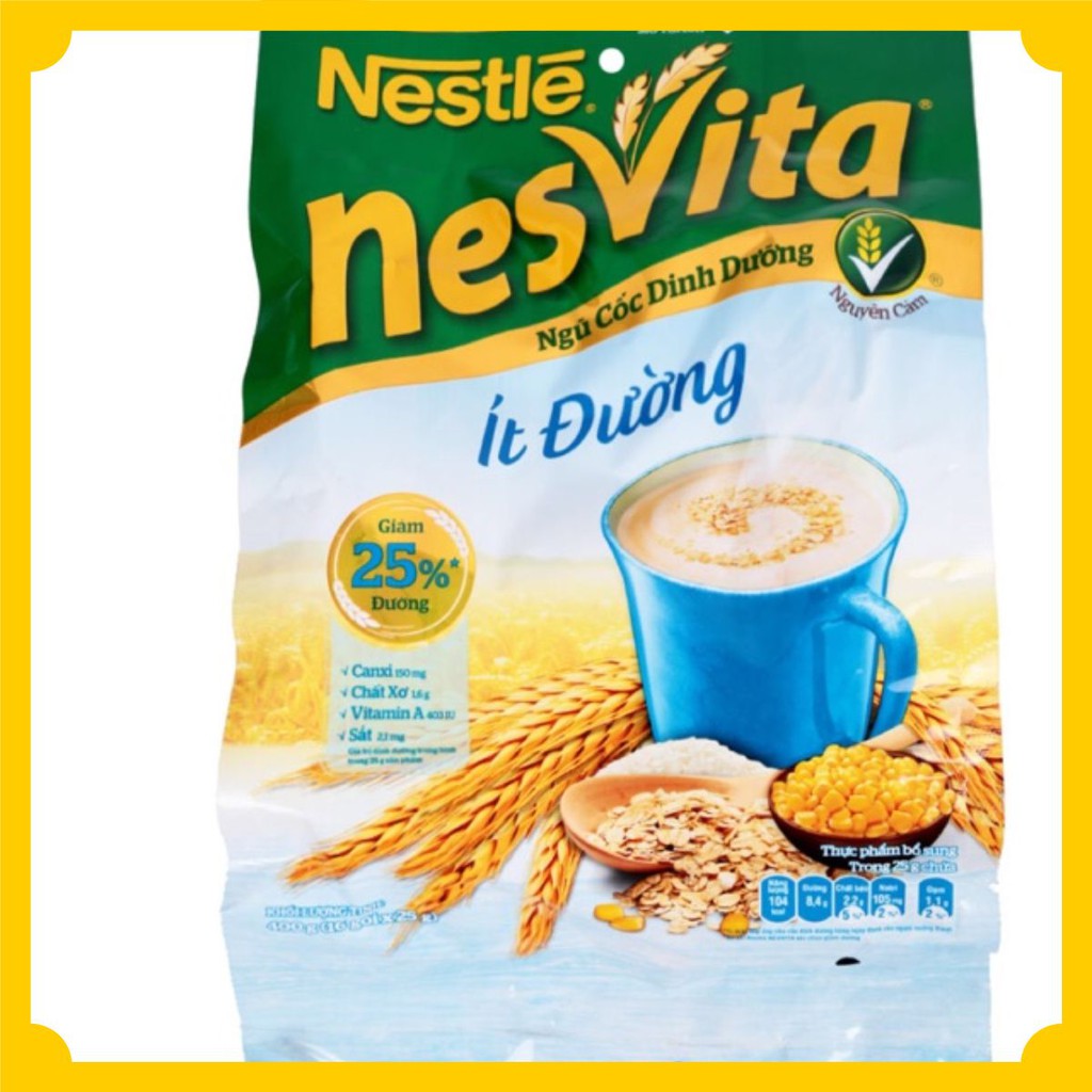 Ngũ Cốc Nesvita Ít Đường, Có Đường, Bột pha Ăn Sáng, sản phẩm của Nestle 400g
