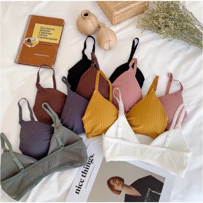 Áo ngực vải cotton không gọng kiểu hàn quốc sexy nâng đẩy ngực cao cấp AOLOT16