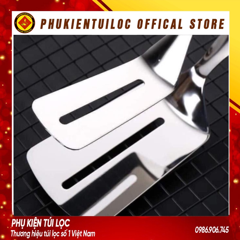 Kẹp inox 201 gắp nóng thức ăn bằng inox, chiên xẻng nướng, gắp đồ nóng như bít tết, cá rán, thịt nướng