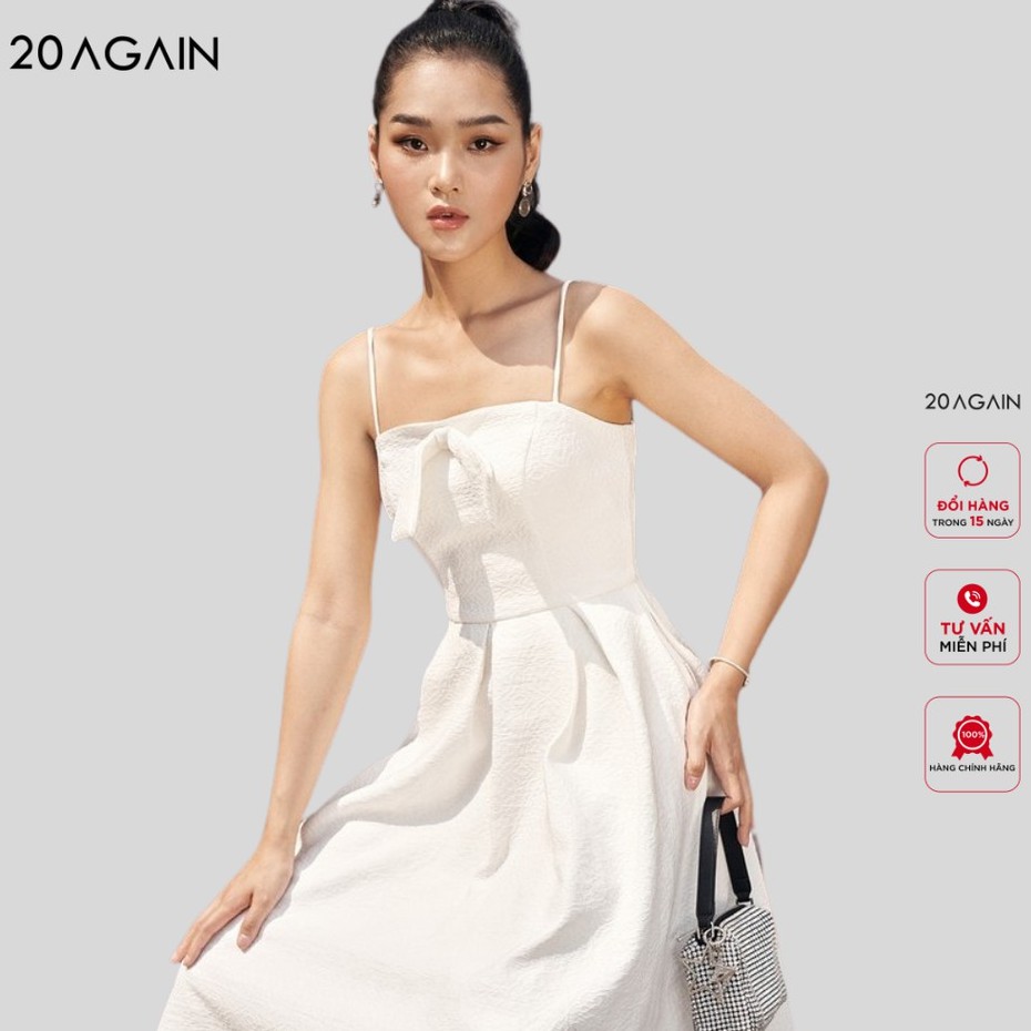 [Mã WABR0101 giảm 10% đơn 99K] Đầm xoè xếp ly thân dưới 20AGAIN vải gấm cao cấp thiết kế quý cô DEC0085 | WebRaoVat - webraovat.net.vn