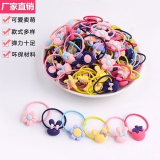 Set 10 thun buộc tóc cho bé hình hoa quả