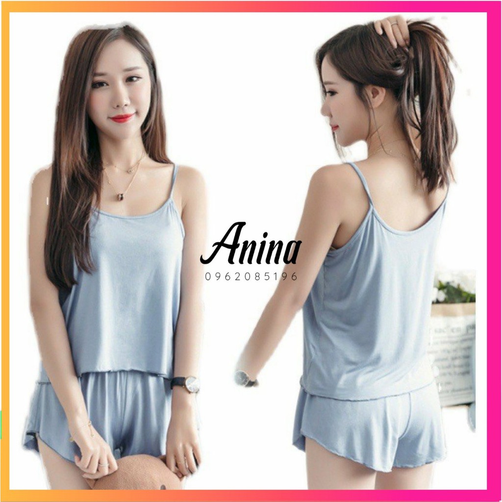 Bộ đồ Ngủ 2 dây cho Nữ chất thun cotton mềm mát B2D 839