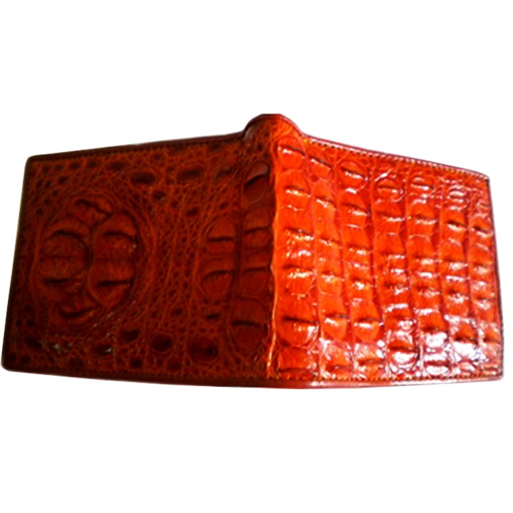 Ví nam Huy Hoàng da cá sấu nguyên con màu đen, nâu đỏ, vàng bò, nâu đất HP2204-05-06-41