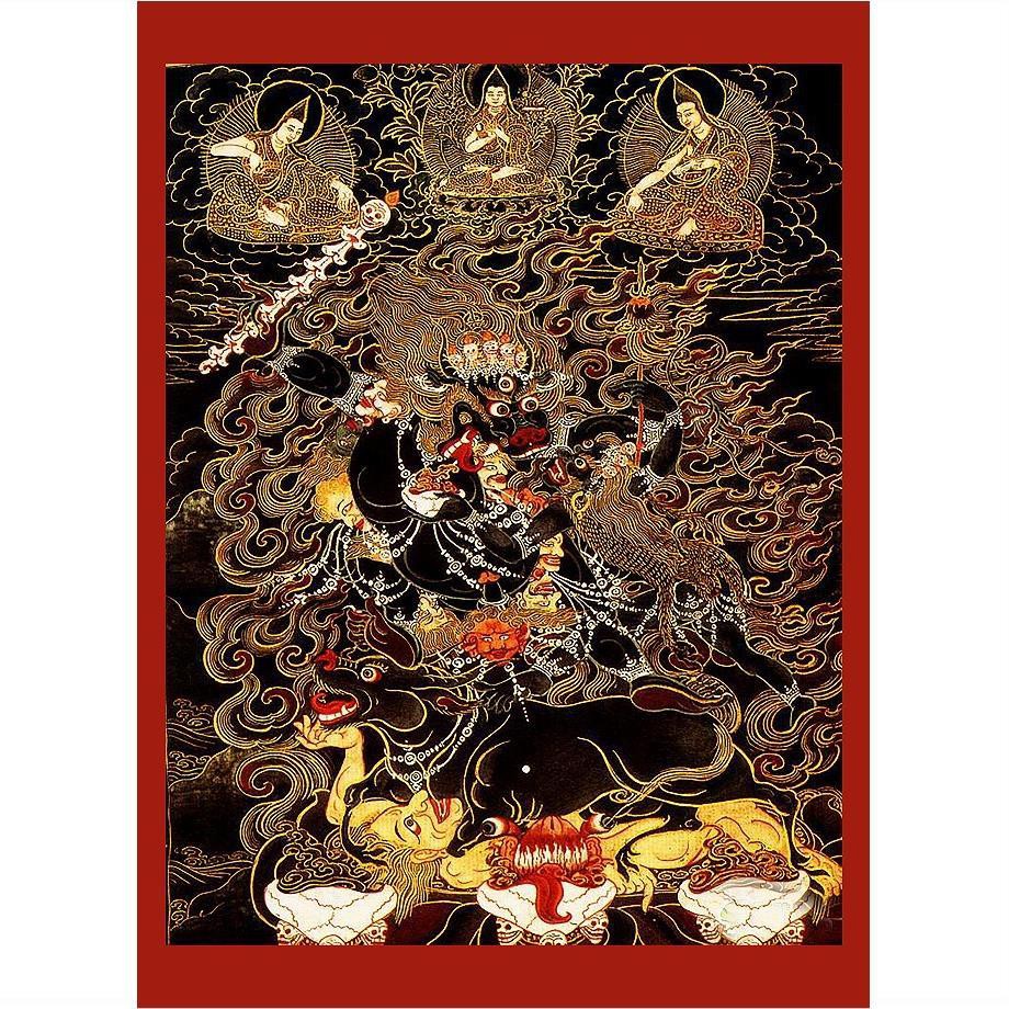 ✳Làm quen với Phật giáo Tây Tạng Yama Vua Hộ Pháp Tượng Bồ tát Hình ảnh chân dung Thangka Hằng thuận minh chứng Co