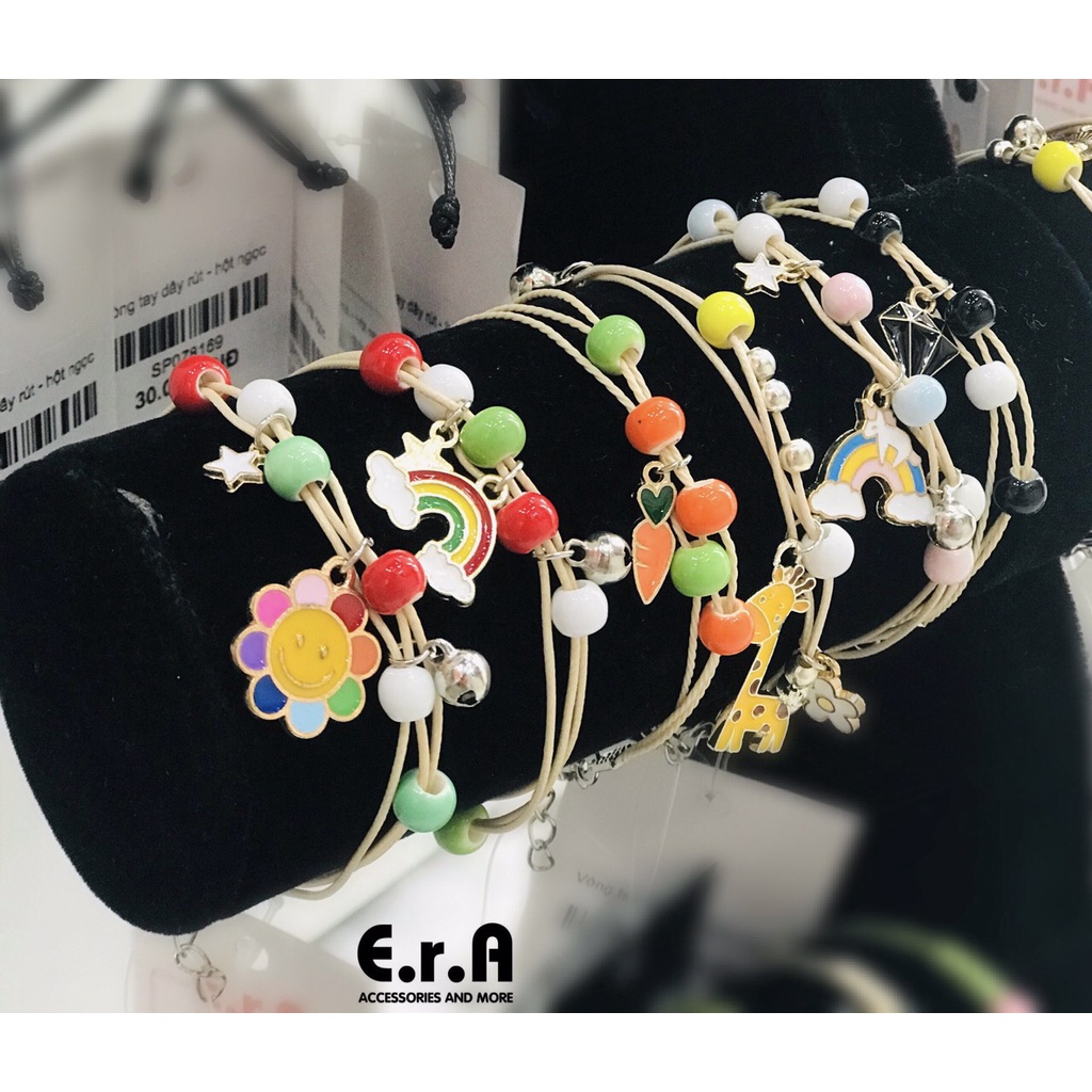 Lắc/ Vòng Tay Nữ So Cute ERASHOP - Dây Cói Kèm Charm Xinh Xắn, Dễ Thương, Đơn Giản Siêu Rẻ Đẹp