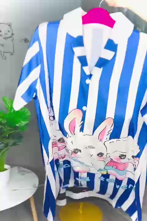 Đầm ngủ sơ mi lụa váy mặc nhà bigsize suông rộng dáng dài in họa tiết 3D cao cấp VJ010 | BigBuy360 - bigbuy360.vn