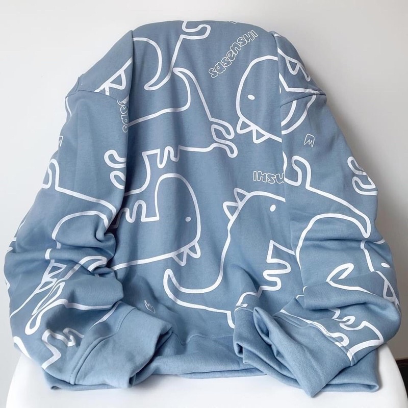 Áo sweater nỉ tay dài Khủng long unisex | BigBuy360 - bigbuy360.vn