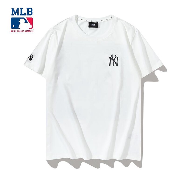 Mlb Áo Thun Tay Ngắn Chất Liệu Cotton In Họa Tiết Cho Nam Nữ