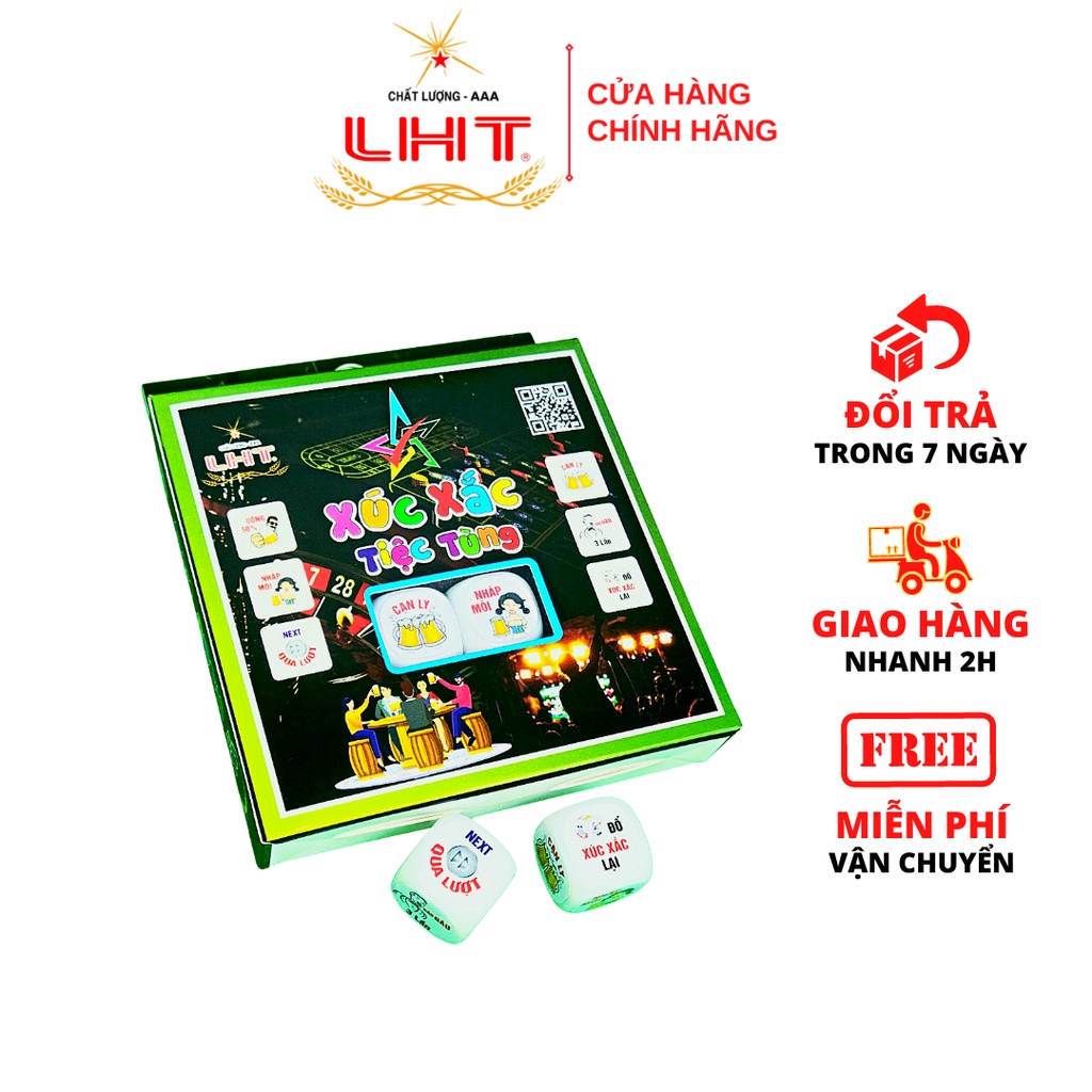 Xúc Xắc Tiệc Tùng -  Xí Ngầu Uống Bia | Chất nhựa melamin kêu leng keng