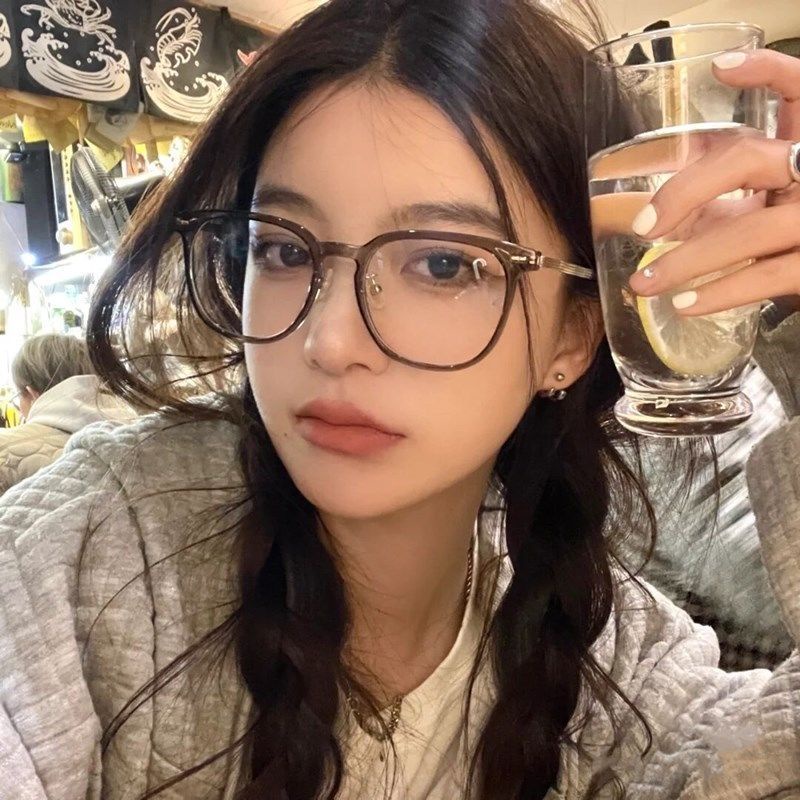 K nh Gi C N G Ng Tr N K Nh G Ng Tr N to Kính Mát Màu Nâu Lạnh Cho Nữ#Gương Bản Lớn 39; s Cận Thị Có Thể Phù Hợp Với Khuôn Mặt Phẳng Chống Ánh Sáng Xanh Lam Trơn
