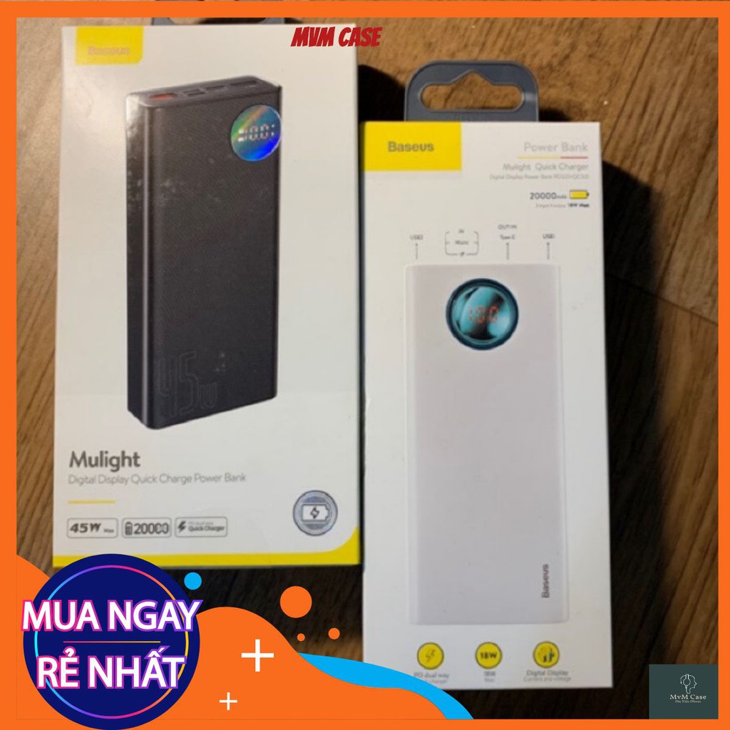 Pin Dự Phòng Baseus 20000mAh Sạc Nhanh PD 45W/18W cho Huawei Mate 30 Pro / P30 Pro / Google Pixel / iPhone