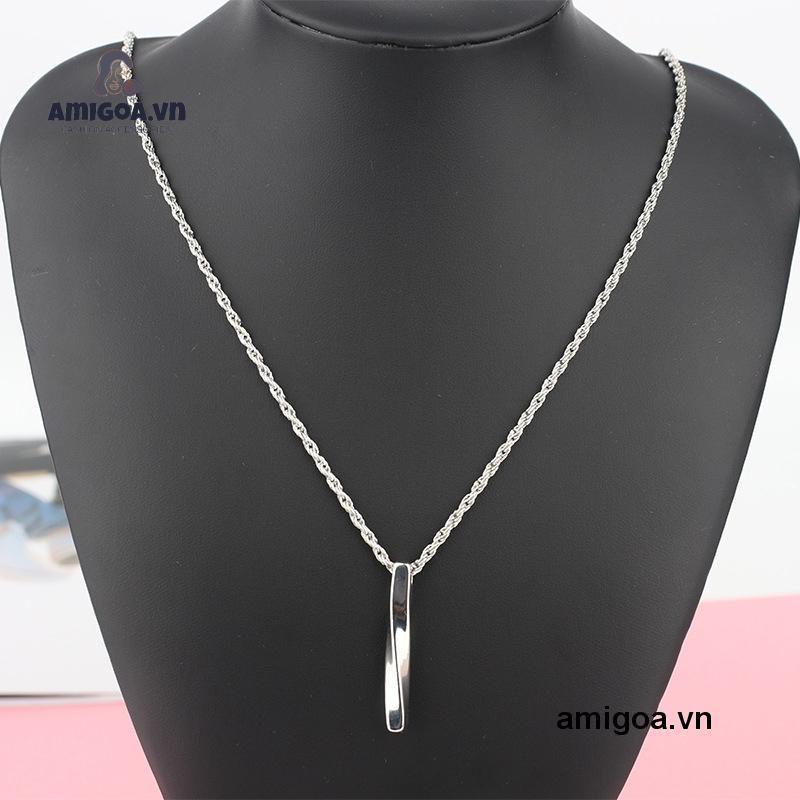 ✨✨Vòng cổ thép mặt hình chữ nhật xoắn ốc phong cách Punk thời trang cho nam và nữ