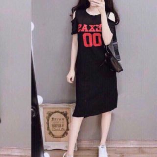 Đầm in hở vai đẹp xinh