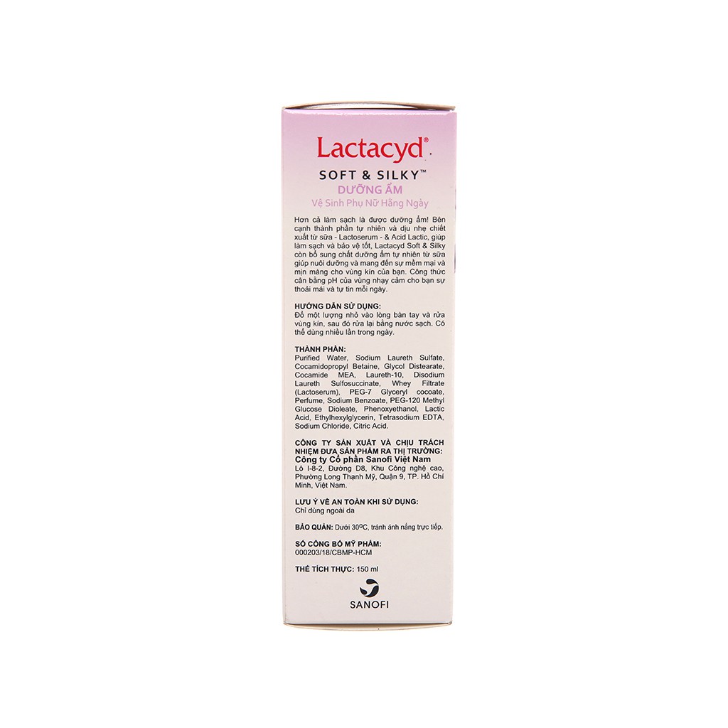 Dung dịch vệ sinh phụ nữ Lactacyd Soft & Silky (150ml)